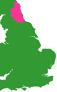 Map showing the North East of England